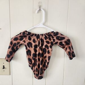NWT Bailey's Blossoms Leopard Print Baby Girl Bodysuit Size 12-18 Months
